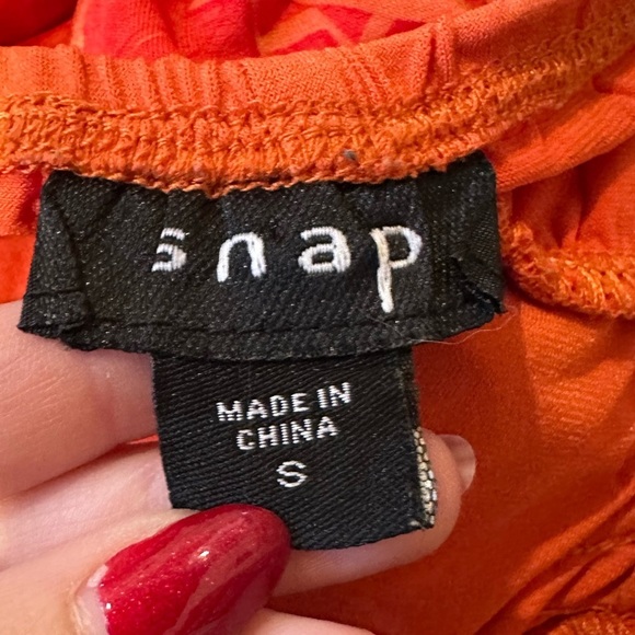 Snap Women's Sleeveless Orange Maxi Dress Size Small Boho Y2K Tropical Beach - Picture 3 of 8